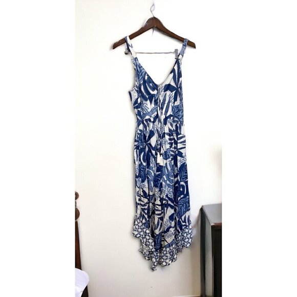 GOA by JAPNA Blue Jumpsuit floral Women’s Size Large - Picture 5 of 8